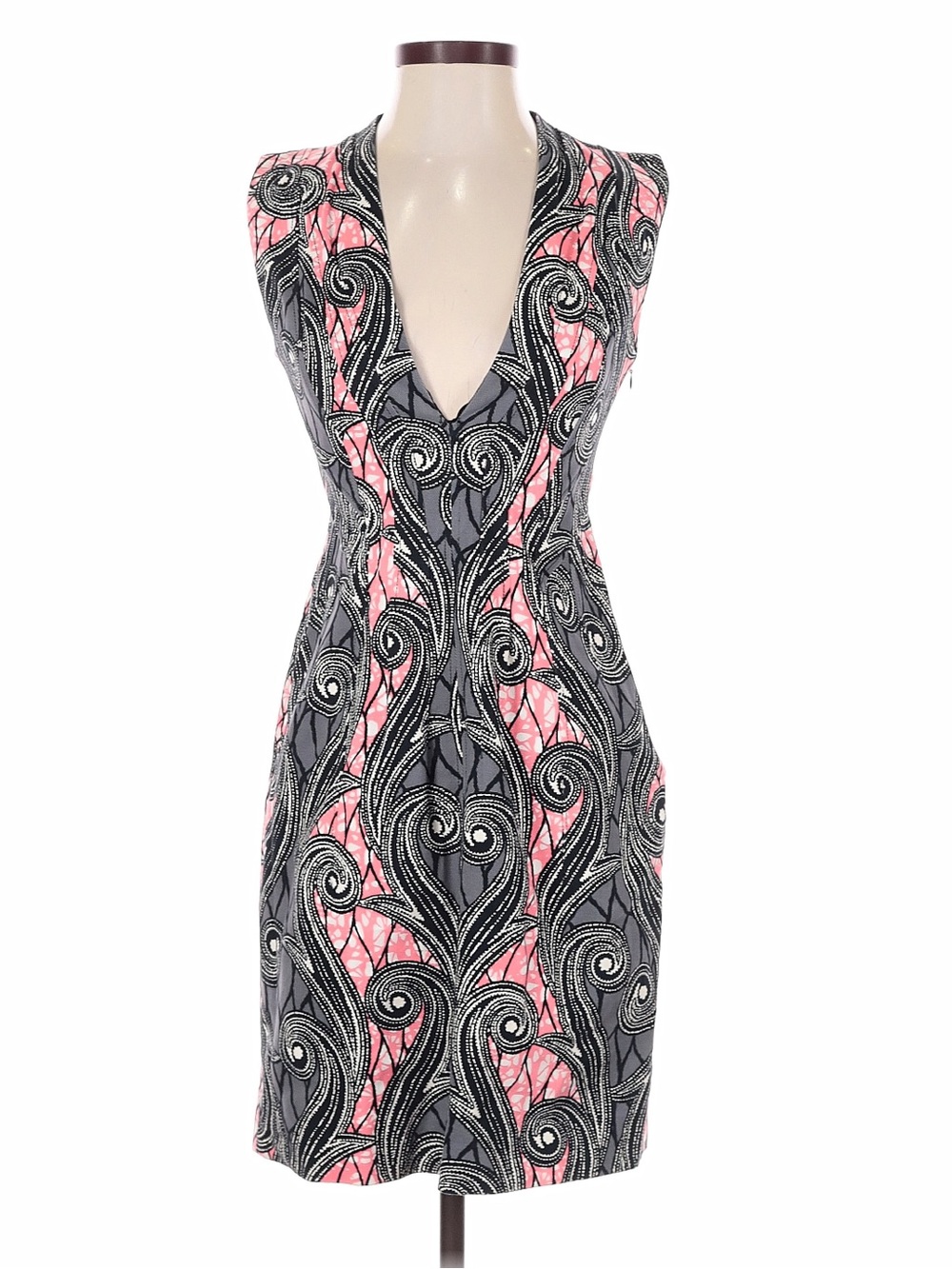 Thakoon Sheath Swirl Dress Beautifully Constructed Tailored Silk Cotton Size 8
